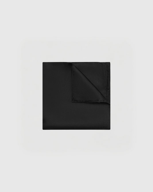 Black Silk Pocket Square 4-5