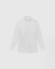 Freer White Linen Tuxedo Shirt