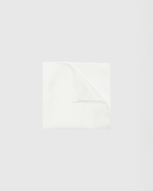 White Silk Pocket Square 4-5